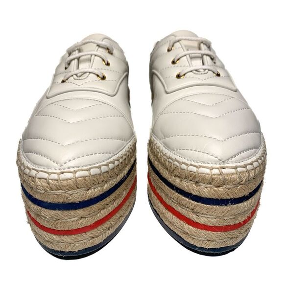 Gucci White Espadrilles with Multicolor Stripes - Picture 4 of 12